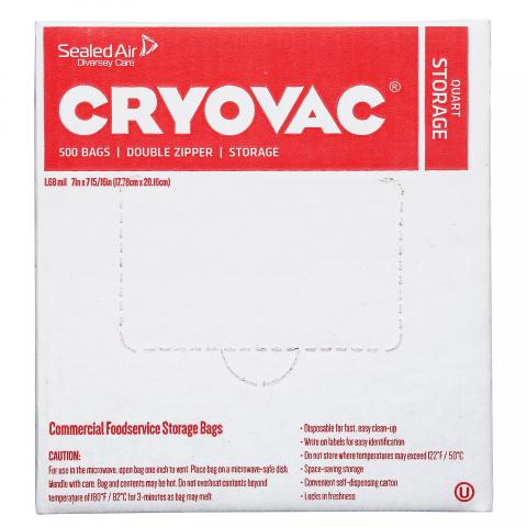 CRYOVAC Resealable 1 Quart Storage Bags 500 count